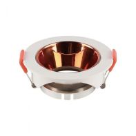 V-TAC VT-931 spot led encastrable rond GU10 couleur blanche avec réflecteur or rose sku 6649