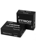 ETTROIT extender HDMI 4K su cavo lan 120mt, Kit TX-RX UTP CAT6 POE, POC Loop-Out ET5004