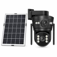 ETTROIT Telecamera Solare Wi-Fi AOV Doppia Ottica Audio Bidirezionale ET9003