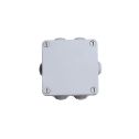 Rectangular watertight junction box with lid with plastic screws 105 x 105 x 55 with 7 cable glands IP55 FAEG - FG13424