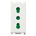 VIMAR 14203 2P+E 16A Italian standard bypass socket, Plana P17/11 series, white color