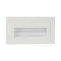 V-TAC VT-1130 Lampada segnapasso LED 3W applique da parete rettangolare bianco IP65 bianco caldo 3000K - SKU 10378