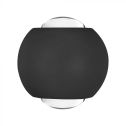 V-TAC VT-2502 2W LED spherical wall lamp double light beam 3000K black color IP54 - SKU 10584