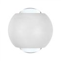 V-TAC VT-2502 Lampada applique LED 2W da parete sferica doppio fascio luminoso 4000K colore bianco IP54 - SKU 10587