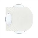 V-TAC VT-2544 4W runde LED-Wandleuchte mit 4 Lichtstrahlen Wandleuchte 4000K weiße Farbe IP54 - SKU 10591