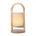 V-TAC VT-7570 Lampada LED da tavolo legno fabric style 1.5W Beige Ricaricabile luce Dimmerabile 3000K - 23091