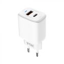 V-TAC VT-3530 USB travel adapter charger 20W 1 PD+1 QC White - 23580