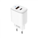 V-TAC VT-3530 chargeur adaptateur de voyage USB 20W 1 PD+1 QC Blanc - 23580