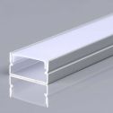 V-TAC VT-8202 Silver color aluminum profile for LED strip with satin cover surface 2m 2000x20x10mm - 23174