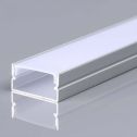 V-TAC VT-8202 Profilo in Alluminio colore silver per striscia led a superficie copertura satinata 2mt 2000x20x10mm - 23174