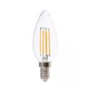 V-TAC VT-2327 LED bulb 6W E14 candle 130lm/w warm white filament 3000K - SKU 212848