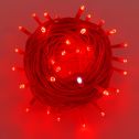 ETTROIT 100 LED String Lights, 10M, Red Light, Red Cable, IP65, Extendable, White Flash Effect, Christmas Garland, Shops, Balcony