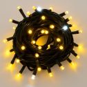 ETTROIT 100 LED String Lights, 10m, Yellow Light, Black Cable, IP65, Extendable, White Flash Effect, Christmas Garland, Shops, Balcony