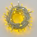 ETTROIT 100 LED String Lights, 10m, Yellow Light, White Cable, IP65, Extendable, Total Flash Effect, Christmas Garland, Shops, Balcony