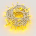 ETTROIT 100 LED String Lights, 10M, Gold Light, White Cable, IP65, Extendable, Flash Effect, Christmas Garland, Shops, Balcony