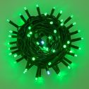 ETTROIT 100 LED String Lights, 10m, Green Light, Black Cable, IP65, Extendable, White Flash Effect, Christmas Garland, Shops, Balcony