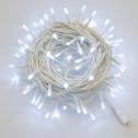 ETTROIT 100 LED String Lights, 10m, White Light, White Cable, IP65, Extendable, Total Flash Effect, Christmas Garland, Shops, Balcony
