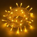 ETTROIT 300 LED-Lichterkette, 30 m, gelbes Licht, weißes Kabel, IP65, ausziehbar, Blitzeffekt, Weihnachtsgirlande, Geschäfte, Weihnachtsbalkon