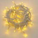 ETTROIT 100 LED String Lights, 10M, Yellow Light, White Cable, IP65, Extendable, Flash Effect, Christmas Garland, Shops, Balcony