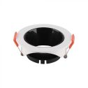 V-TAC VT-931 Support de spot LED GU10 rond encastrable Corps blanc Réflecteur noir - 6645