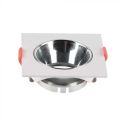 Support de spot V-TAC VT-932GU10 Carré blanc avec réflecteur chromé - 6653