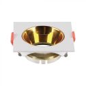 V-TAC VT-932 Support de spot GU10 Carré blanc avec réflecteur doré 85x85x40mm