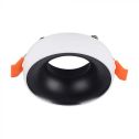 V-TAC VT-980RD Round recessed GU10 LED spotlight in aluminum White body Matt black reflector - sku 6694