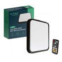 V-TAC LED ceiling light 18W microwave motion sensor + remote control IP44 square black 4000K - 76721