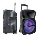 V-TAC VT-6213 Speaker portable battery-powered Bluetooth trolley speaker 35W 12&quot; RGB USB input - microphone and remote control - sku 7737