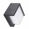 V-TAC VT-831 7W square LED wall lamp, black body and white diffuser, warm white 3000K IP65 - sku 218610