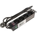 Multipresa Montaggio Rack 10&quot; 4 Prese CEE 7/5 3500W cavo 1.8m con interruttore retroilluminato