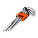 Set of 9pcs. ball head offset hexagon key wrenches 1,5~10mm with support Beta 96BPC/SC9
