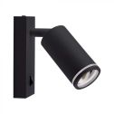 V-TAC VT-429 LED GU10 lamp holder Adjustable black wall sconce with switch hotel lamp type - sku 10294