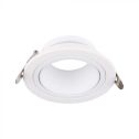 V-TAC VT-438 Round GU10 Recessed LED Spotlight in Polycarbonate and Metal White Color - sku 10296