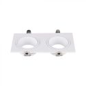 V-TAC VT-439 Recessed Double LED Rectangular 2*GU10 Polycarbonate and Metal White Color - sku 10298