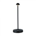 V-TAC VT-1073 LED Table Lamp 1.6W cct 3in1 black color rechargeable with USB C Touch Dimmable 105*295mm - 10328