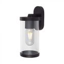 V-TAC VT-1149 LED wall lamp E27 lampholder transparent black body applique IP44- 10417