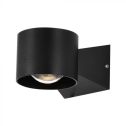 V-TAC VT-1179 LED wall lamp up/down 5W SMD double beam 3000K round shape black color IP65 - sku 10445