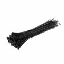 Cable tie nylon-66 clips for wiring 3.5x200mm black 100pcs V-TAC - sku 11168