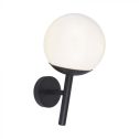 V-TAC VT-1224 Lampholder E27 opal sphere oblique lamp garden wall light color Black 200mm IP44 - 11824
