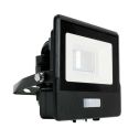 V-TAC VT-118S projecteur LED 10W chip samsung smd avec sensor PIR blanc chaud 3000K slim noir Boîte de jonction intégrée IP65 - SKU 20256