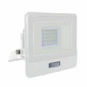 V-TAC VT-128S 20W pir sensor floodlight LED SMD chip samsung cold white 6500K slim white body Inbuilt junction Box IP65 - SKU 20273