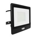 V-TAC VT-158S-1 50W pir sensor floodlight LED SMD chip samsung warm white 3000K slim black body IP65 - SKU 20289