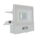 V-TAC VT-118S-1 10W pir sensor floodlight LED SMD chip samsung day white 4000K slim white body IP65 - SKU 20293
