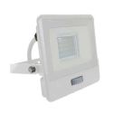 V-TAC VT-128S-1 faro led 20W chip samsung con sensore di movimento PIR e crepuscolare bianco caldo 3000K slim alluminio bianco IP65 - SKU 20295