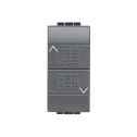 Bticino L4027 2-Knopf-Kommutator (1-0-2) Living Light - Anthrazit