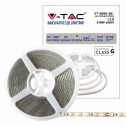 V-TAC VT-5050 Bande 300LED 10w/mt IP65 24V SMD5050 5M 60LED/mt Blanc chaud 3000K étanche - SKU 212562