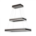 V-TAC VT-101-2D Lustre suspension LED avec 2 rectangles suspendus 113W en métal couleur café lumière 3000k triac dimmable - 213988