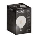 V-TAC VT-1983 Led bulb Globe 6W transparent filament E27 G125 warm white light 3000K - 214304