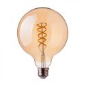 V-TAC VT-2075 Ampoule globe LED E27 4,8W G95 filament torsadé effet vintage Verre ambré LUMIÈRE 1800K - 217217